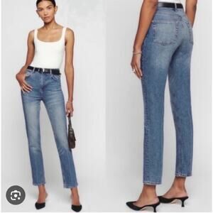 Reformation Women's Liza Ultra High Rise Straight Jeans in Malta, 27